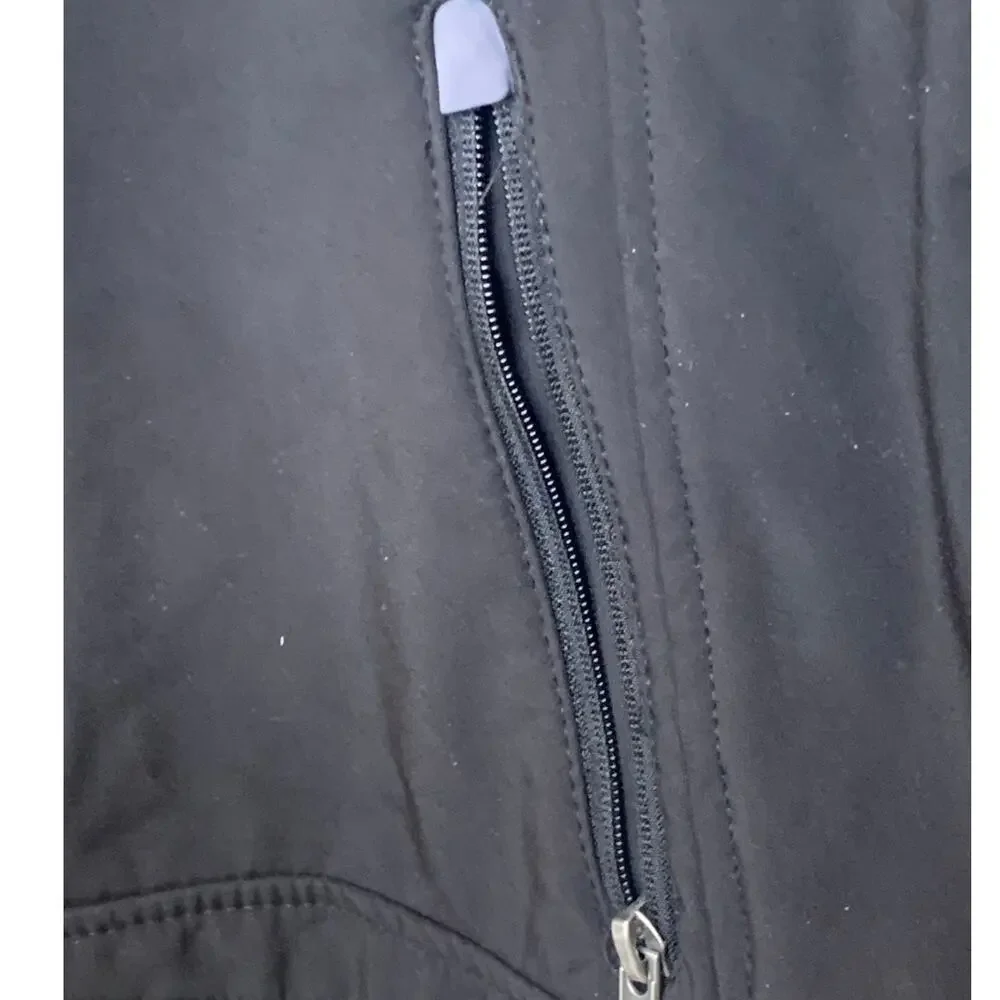 Free Country Softshell Jacket L Black Mens Detachable Hood Lined Full Zip